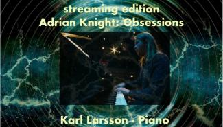 Poster for the concert with Karl Larson playing the piano